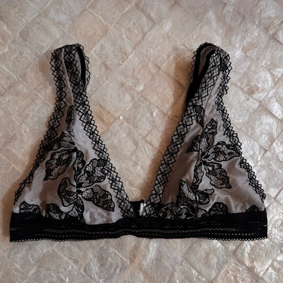 Free People Intimately Alia Black Lace Bralette Sz S - Picture 5 of 7